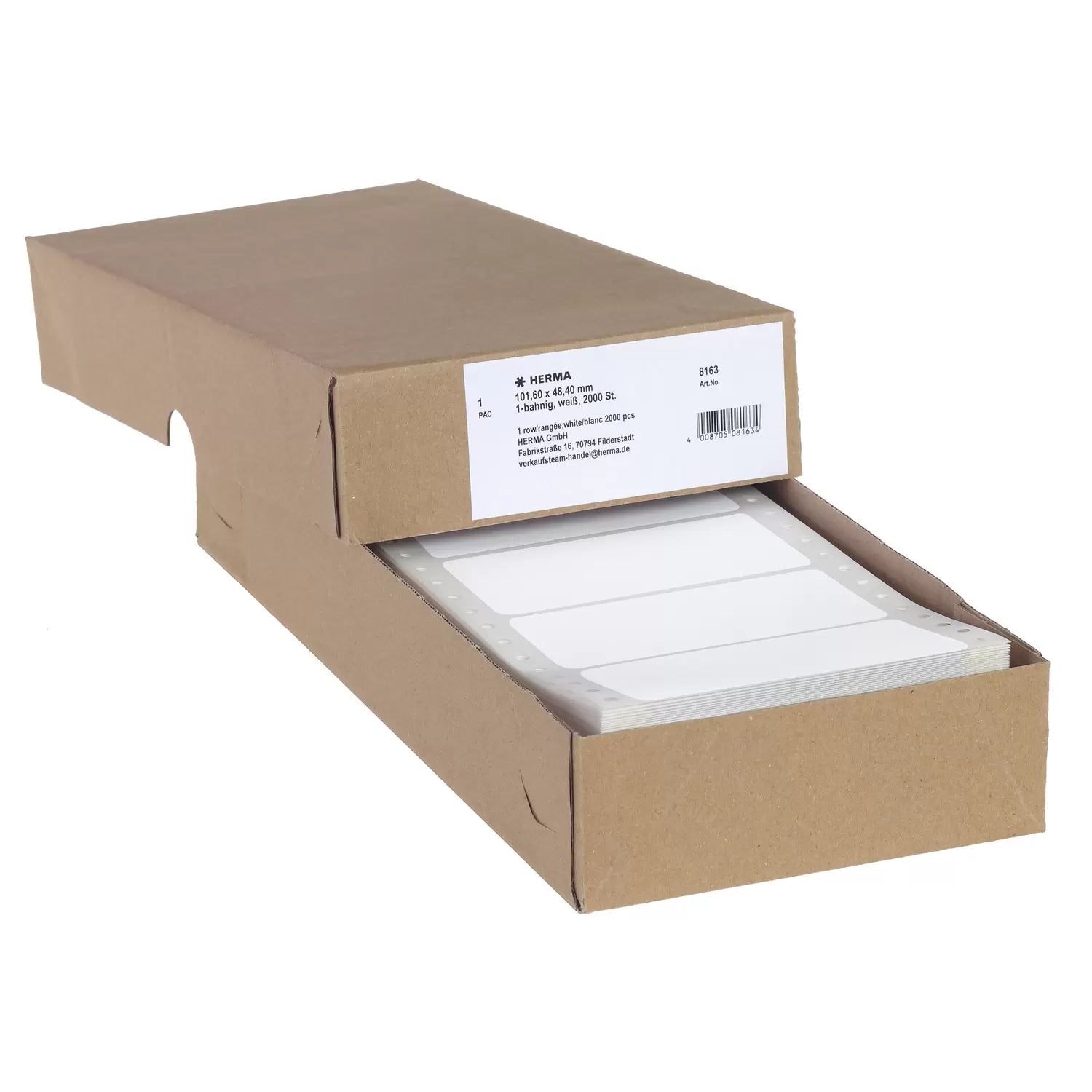 HERMA Druckeretiketten, 102 mm × 48 mm, weiss, Papier, permanent, 2000 Etiketten