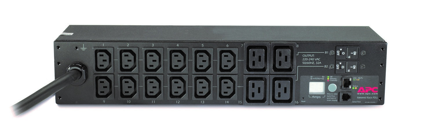 APC Rack-PDU – Überwacht, 1-phasig, 2U, 32 A 208–230 V, 12×C13 + 4×C19, IEC 60309, 3,66 m
