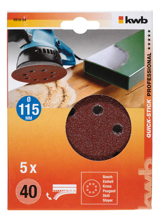 kwb Klett-Haftscheiben 115 Gelocht K40