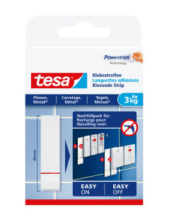 Tesa Montageband, für den Innenbereich, für glatte Oberflächen – 81 mm × 0,13 m, Weiss, bis 3 kg