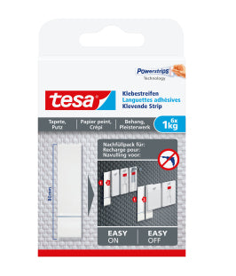 Tesa Powerstrips Montageband, für den Innenbereich, für Wand, weiss, bis 1 kg