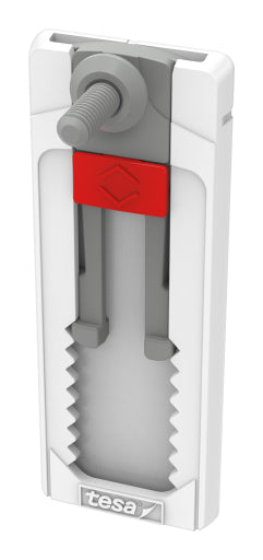 TESA Klebeschraube für Putz – 120 × 141 × 24 mm, grau, rot, weiss, bis 1 kg, 2 Stk.