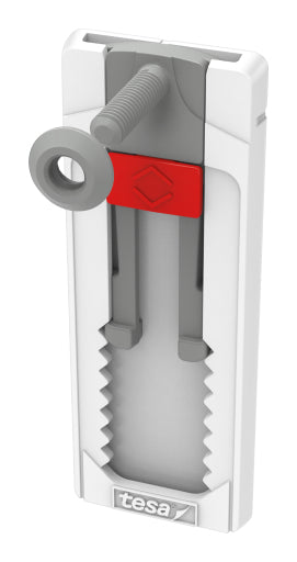 TESA Klebeschraube für Putz – 120 × 141 × 24 mm, grau, rot, weiss, bis 1 kg, 2 Stk.