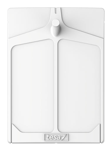 TESA Haken – rot/weiss – 2 kg – selbstklebend, höhenverstellbar – für Putz – 2 Stück