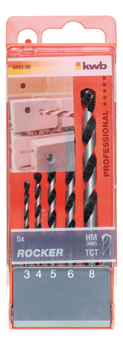 kwb Bohr- & Bit-Set 3/4/5/6/8 mm Zylinderschaft – für Mauerwerk & Beton – 5-tlg.