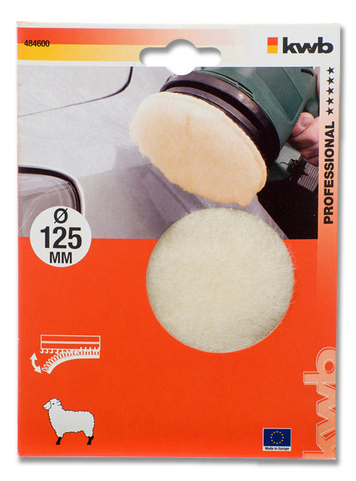 kwb Polierhaube 115 mm Lammfell – für Holz, Metall, Kunststoff, Marmor, Glas, Acryl, Autolack – 1 Stk