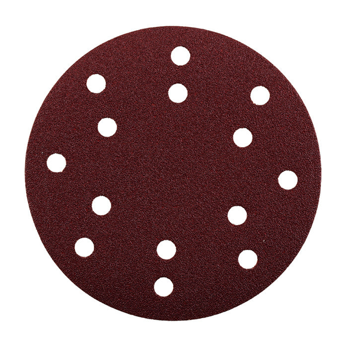 kwb Klett-Haftscheiben 150 mm P60 – für Metall, Holz, Kunststoff – 5 Stk – gelocht, 14 Löcher