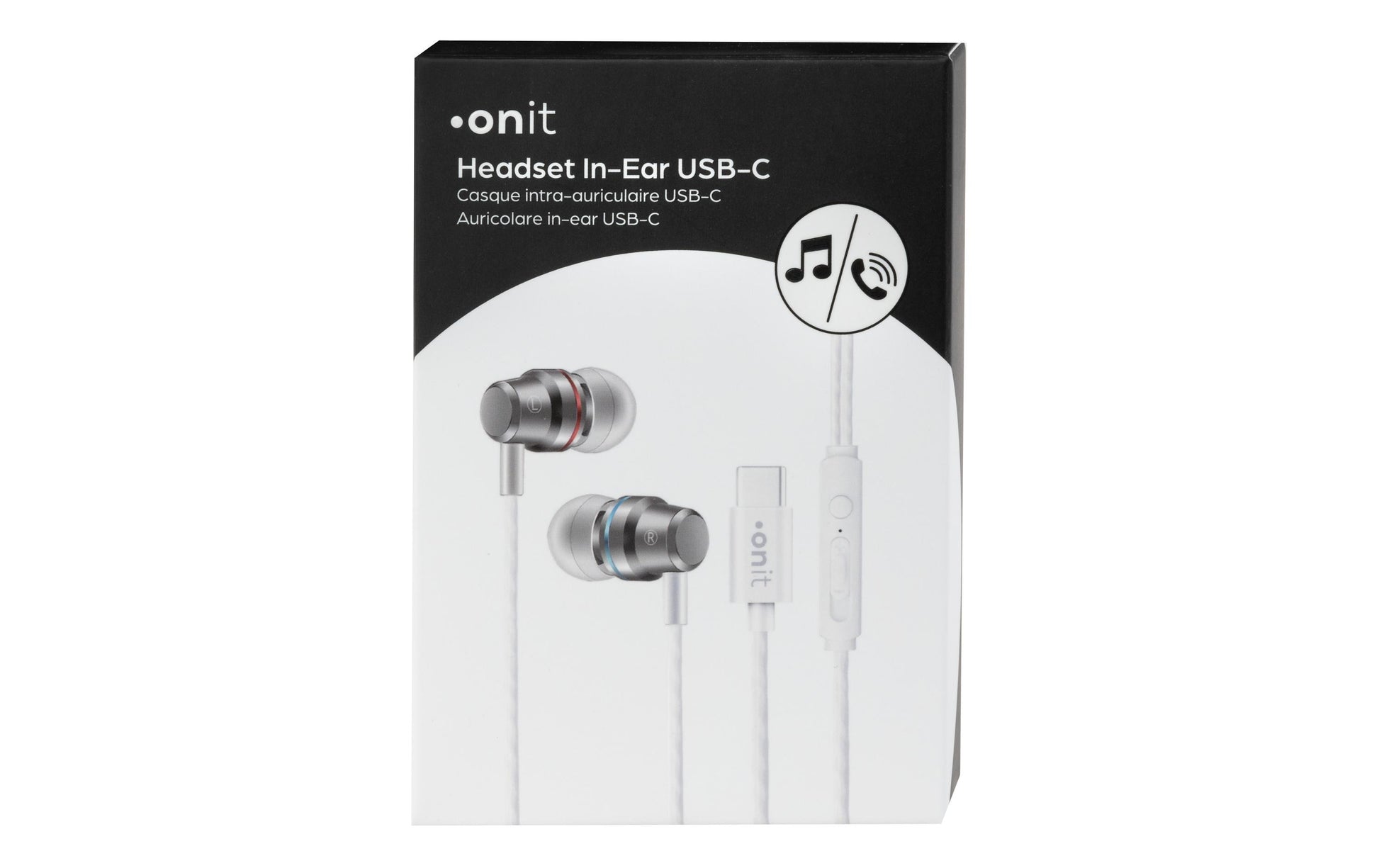 ONIT F01762 Office-Headset – In-Ear, Stereo, Kabel (USB-C), Weiss