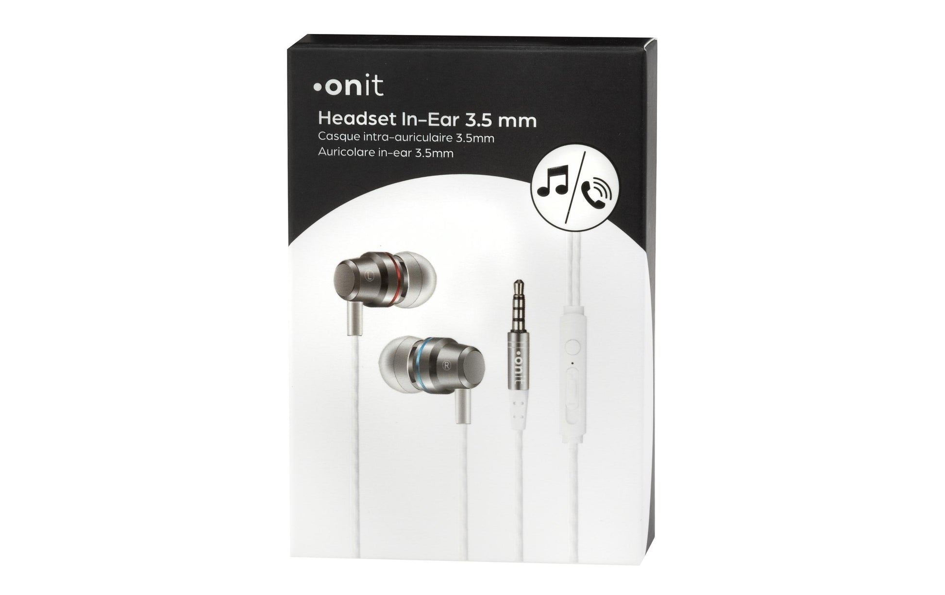 ONIT F01764 In-Ear Kopfhörer – Stereo, 3,5 mm Klinke, Weiss