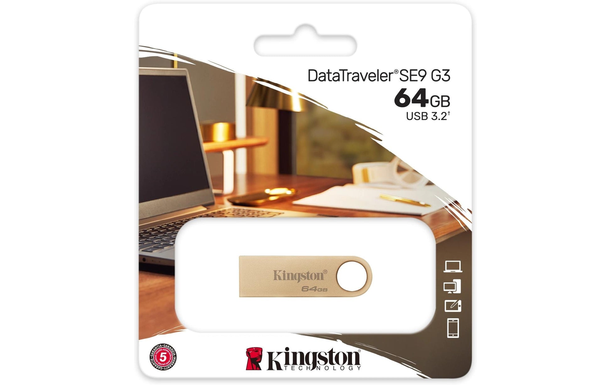 Kingston Technology Kingston DataTraveler SE9 G3 USB-Stick – 64 GB, USB 3.2 Gen 1, Metallgehäuse
