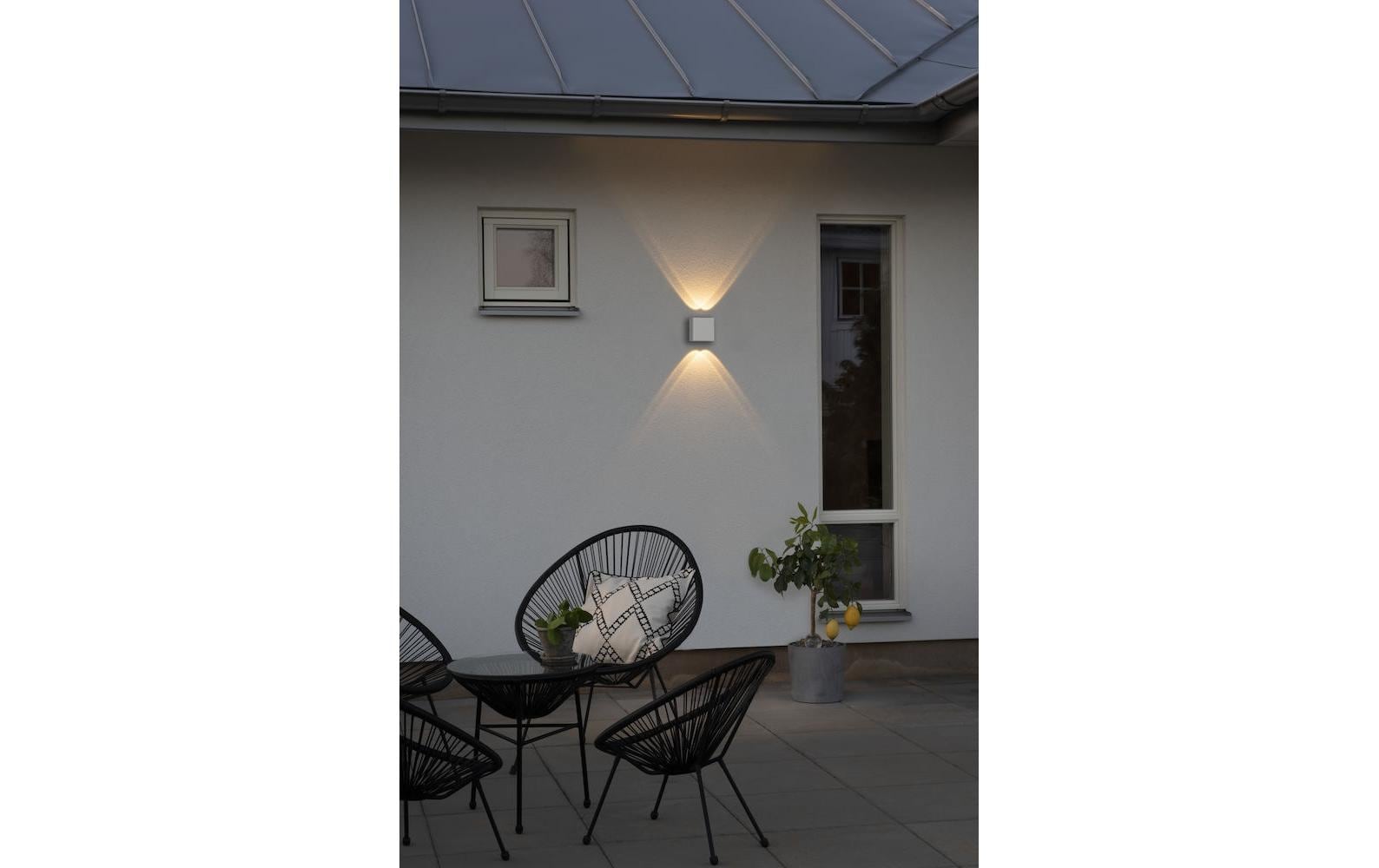 Konstsmide Aussenwandleuchte – Warmweiss, 3000 K – IP54 – Netzbetrieb – LED fest verbaut – Anthrazit, Aluminium