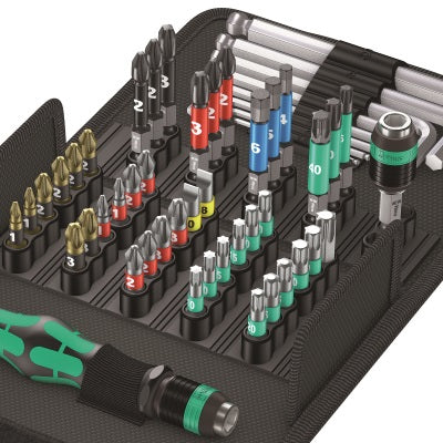 Wera Kraftform Kompakt 100 – Schraubenzieher-Set PH/PZ/SL/TX/HEX, 52-teilig, Etui