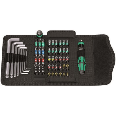 Wera Kraftform Kompakt 100 – Schraubenzieher-Set PH/PZ/SL/TX/HEX, 52-teilig, Etui