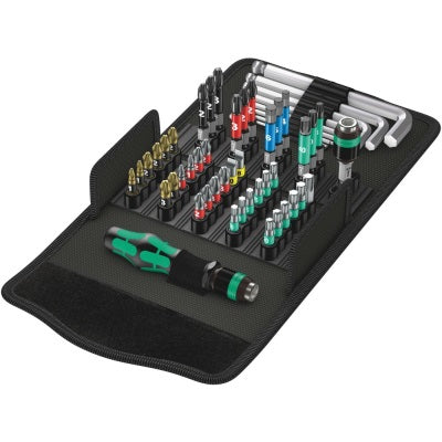 Wera Kraftform Kompakt 100 – Schraubenzieher-Set PH/PZ/SL/TX/HEX, 52-teilig, Etui