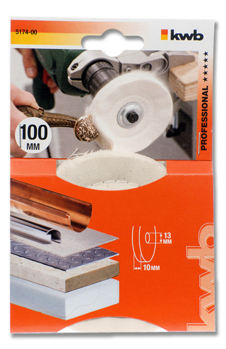 kwb Polierscheibe 100 mm – Schaft 13 mm – für Marmor – 1 Stk