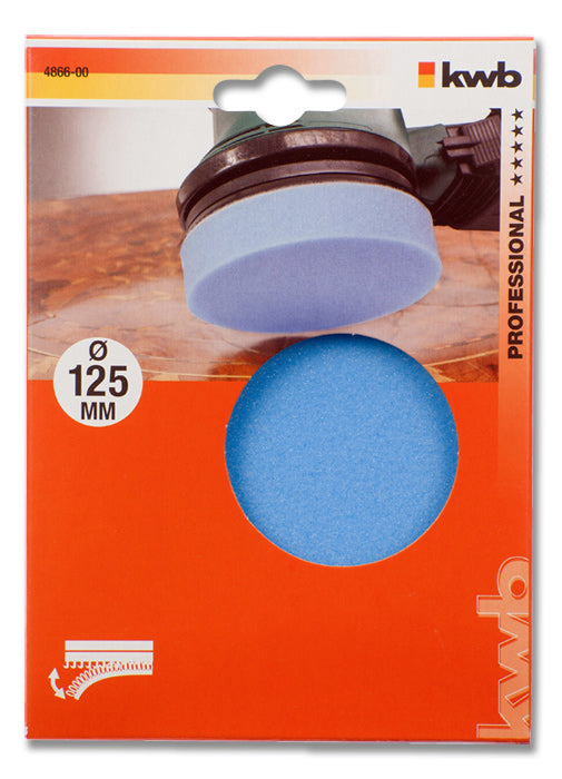 kwb Polierschwamm, Quickstick, 125 Sb, 115 mm, Blau, Grau