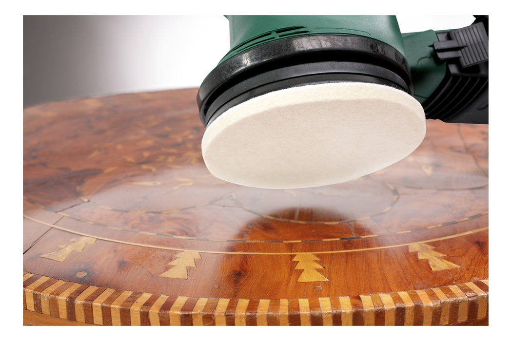 kwb Polierscheibe 125 mm Filz Klett – für Holz, Metall, Kunststoff, Marmor, Glas, Acryl und Autolack
