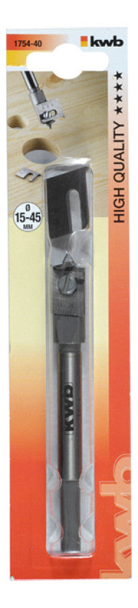 kwb Zentrierbohrer 15–45 mm Zylinderschaft – für Holz – 1 Stück – 2-Schneider