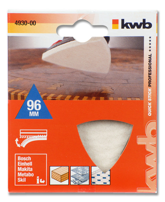 kwb Delta Polierscheibe 96 mm Filz – für Holz, Metall, Kunststoff u. a.