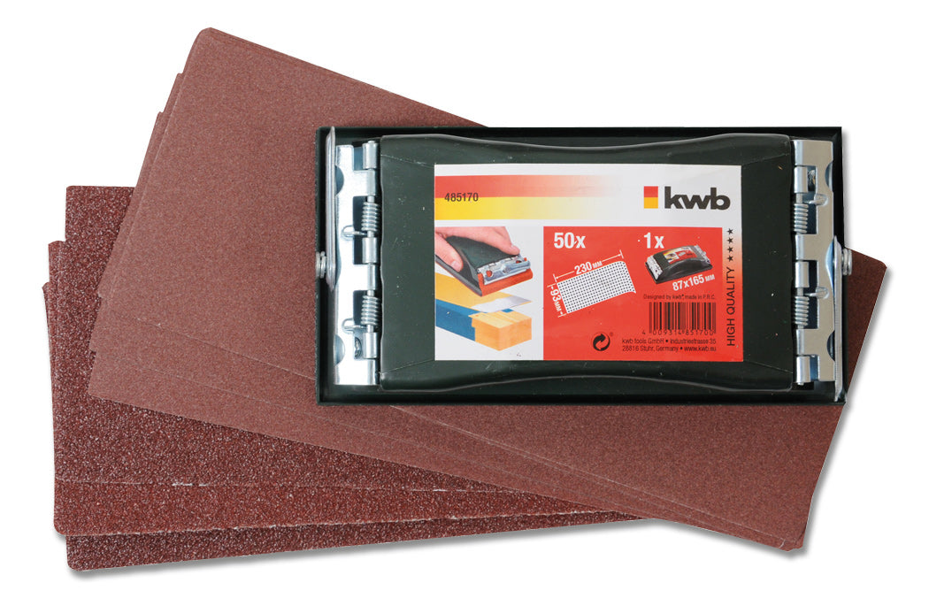 kwb Profi Handschleifer – 50-teilig, 93 × 230 mm, Körnung 60