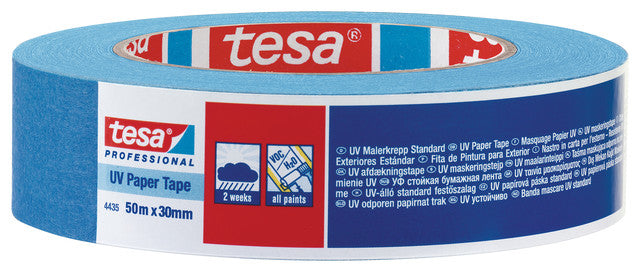 TESA Malerband 4435, blau – 50 mm × 50 m, UV-beständig