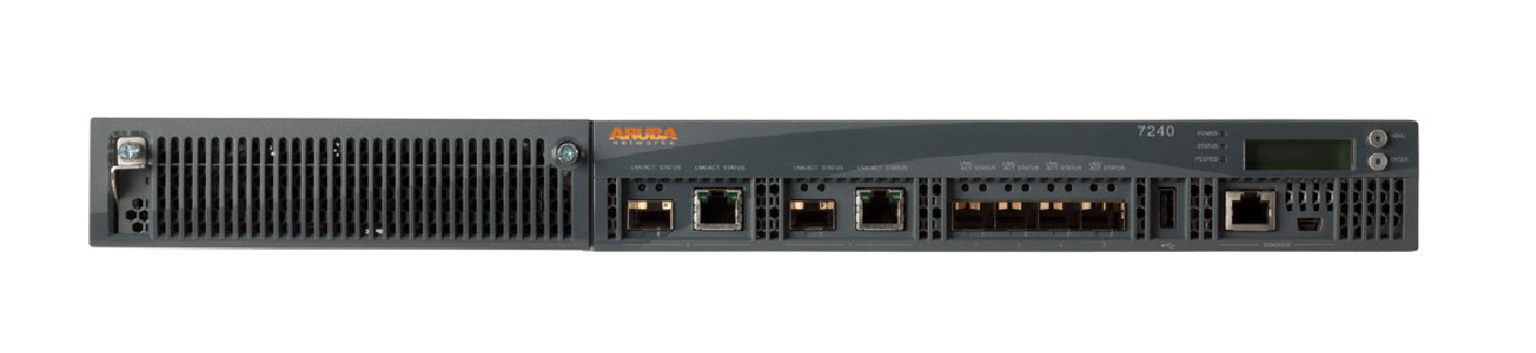 HPE Aruba 7240XM – Security-Gateway/Router, 1GbE, 4× SFP, 2× RJ-45, 350 W, 1U