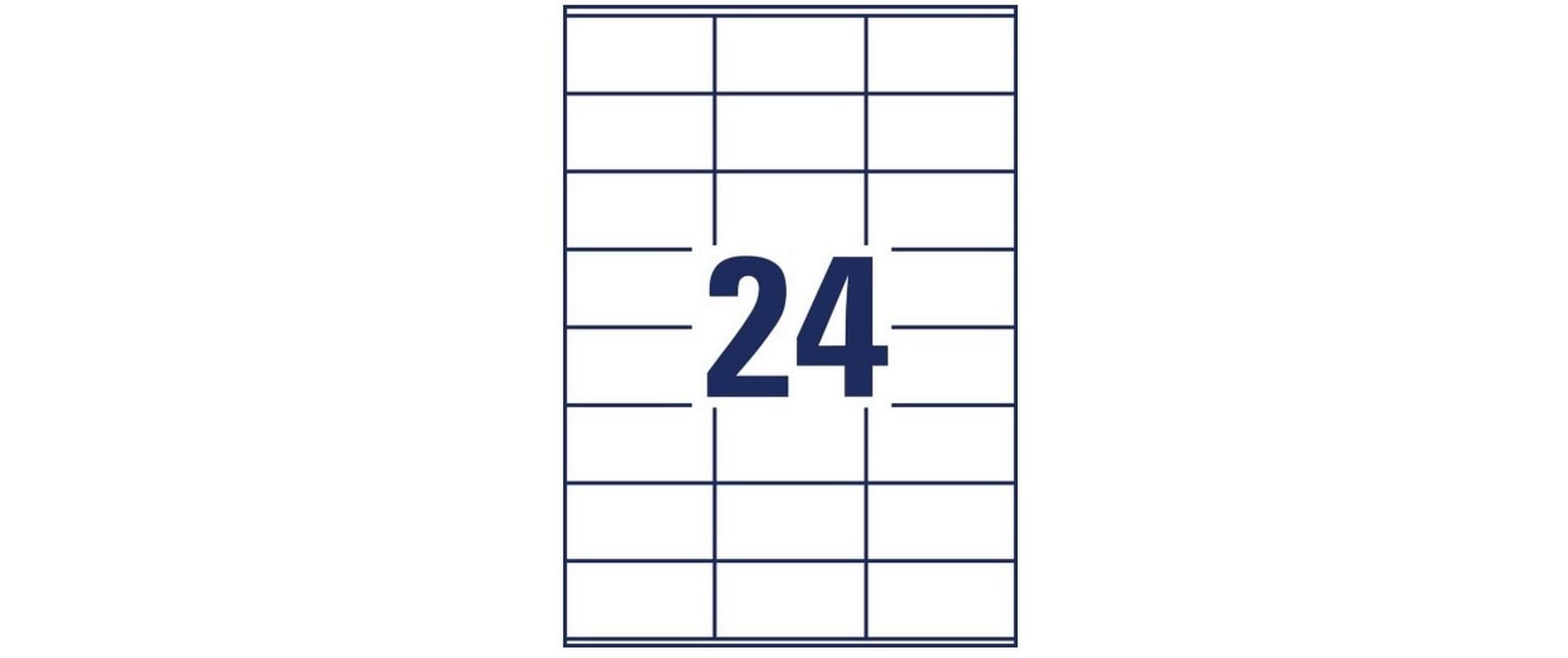 Avery Druckeretiketten, 70 mm × 36 mm, weiss, Papier, permanent, 65 Blatt (1560 Etiketten)