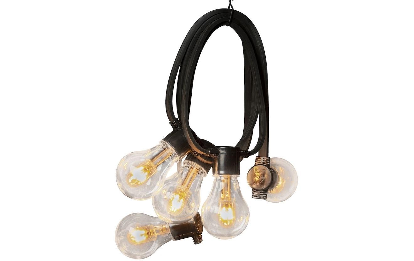 Konstsmide Solar-Lichterkette – 1800 K – IP44 – Timer 4–8 h, dimmbar, Fernbedienung – Schwarz, Kunststoff
