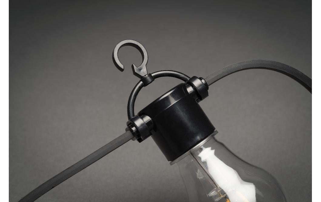 Konstsmide Solar-Lichterkette – 1800 K – IP44 – Timer 4–8 h, dimmbar, Fernbedienung – Schwarz, Kunststoff