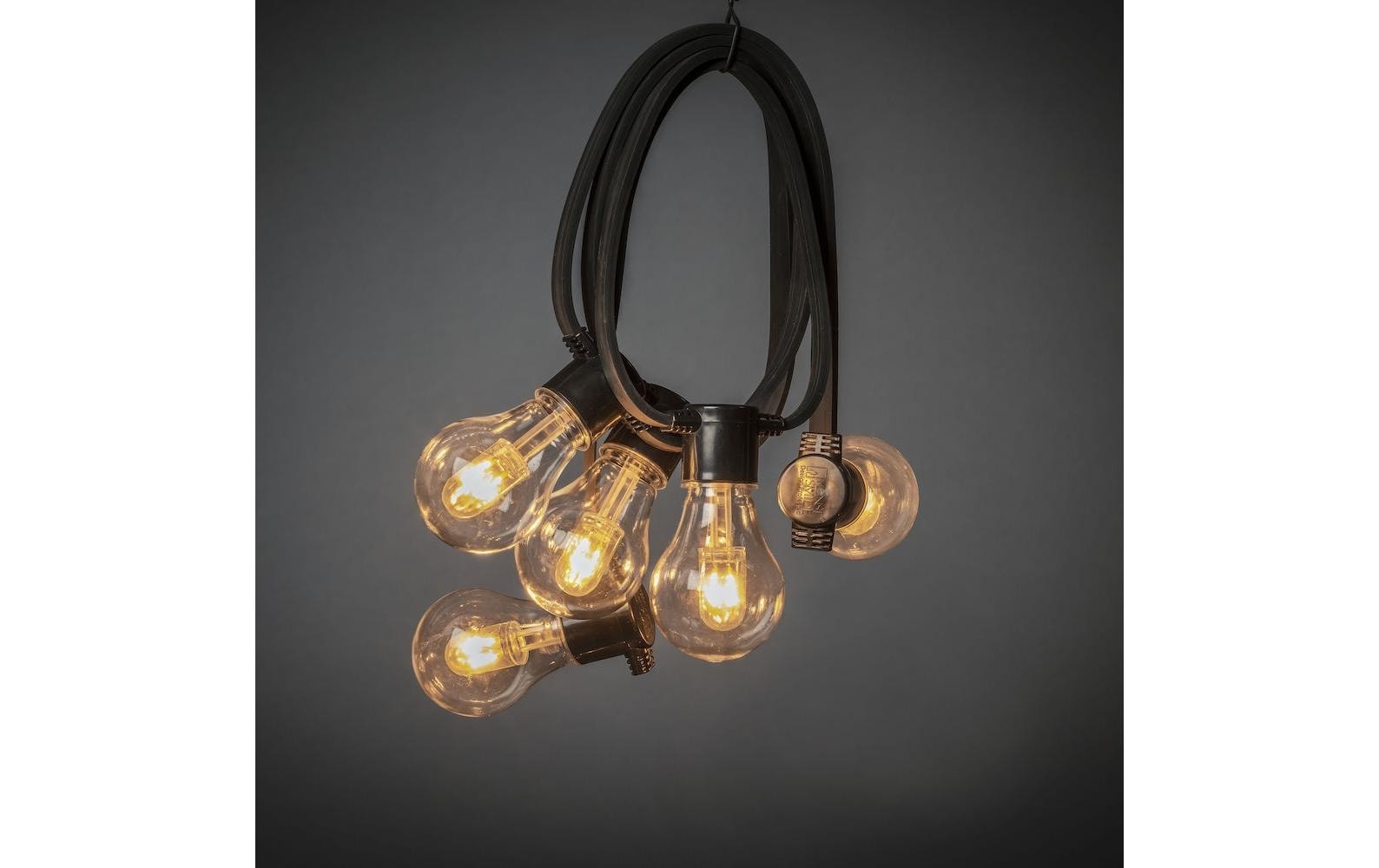 Konstsmide Solar-Lichterkette – 1800 K – IP44 – Timer 4–8 h, dimmbar, Fernbedienung – Schwarz, Kunststoff
