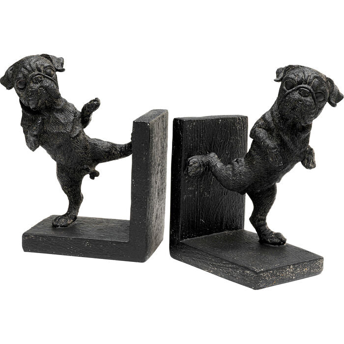 KARE Buchstütze – 32 × 12,5 × 20,5 cm – Polyresin, schwarz, 2-teilig