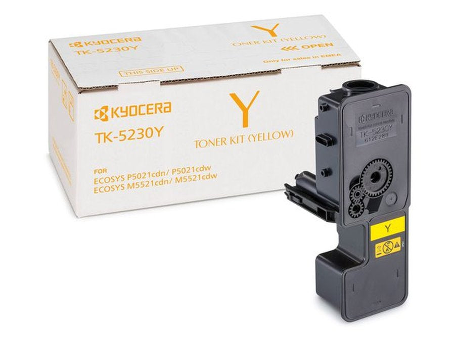 Kyocera TK-5230Y Gelber Toner – Original – 2'200 Seiten – für Kyocera ECOSYS M5521cdn/M5521cdw/P5021CDN und andere