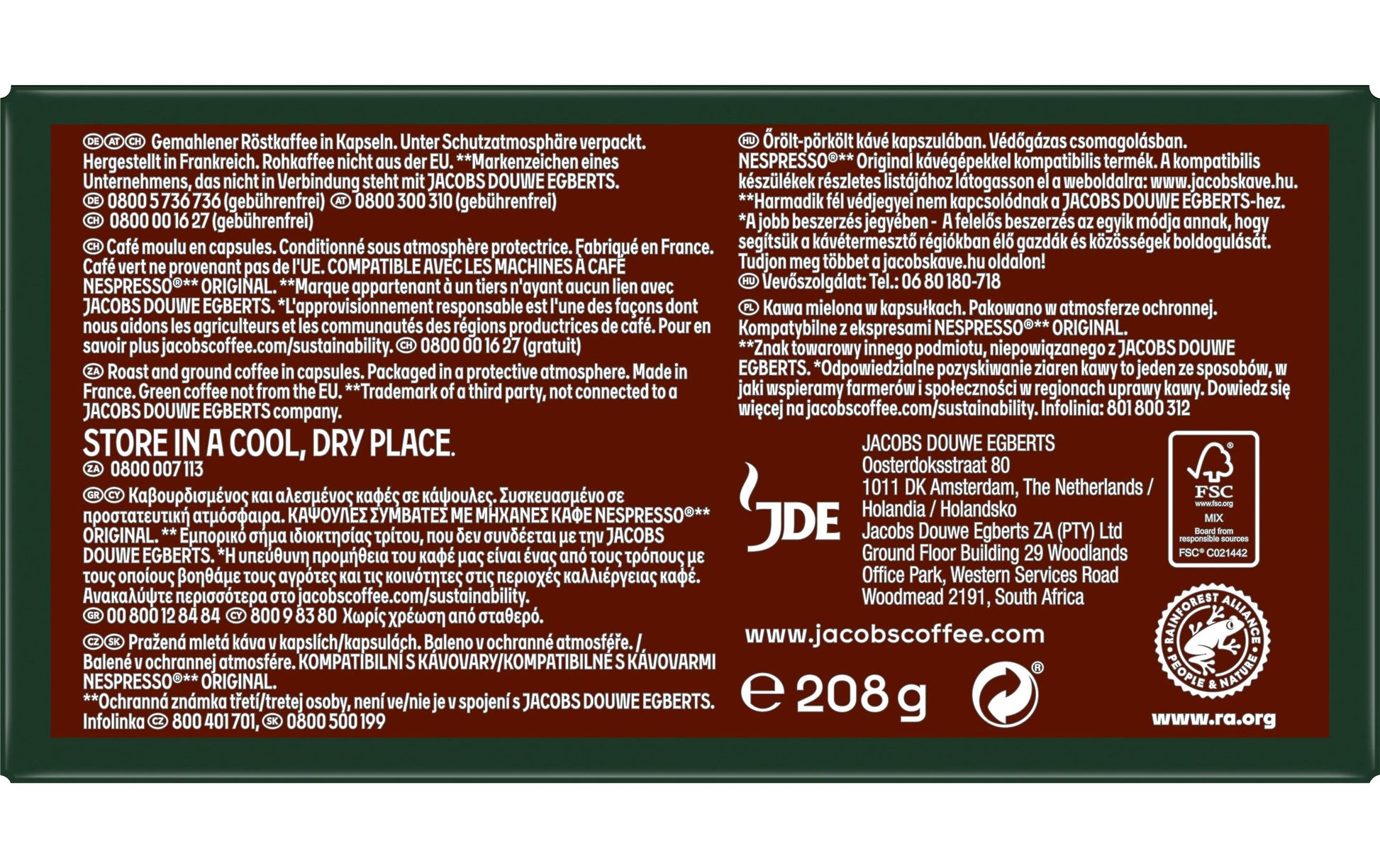 Jacobs Espresso Intenso – Kapseln für Nespresso – Intensität 10, 40 Kapseln