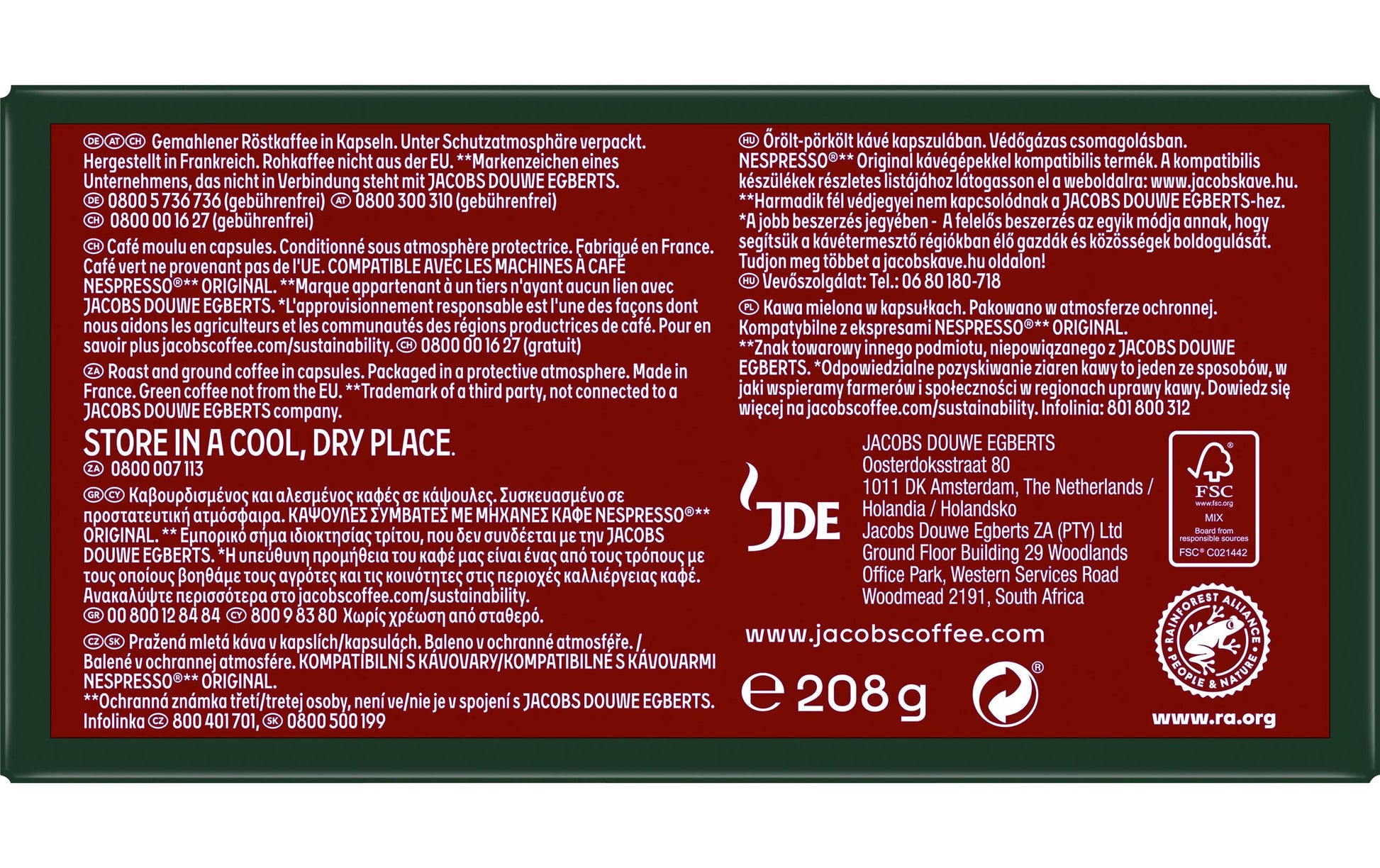 Jacobs Classico – Kapseln für Nespresso – Lungo, Intensität 6, 200 Kapseln