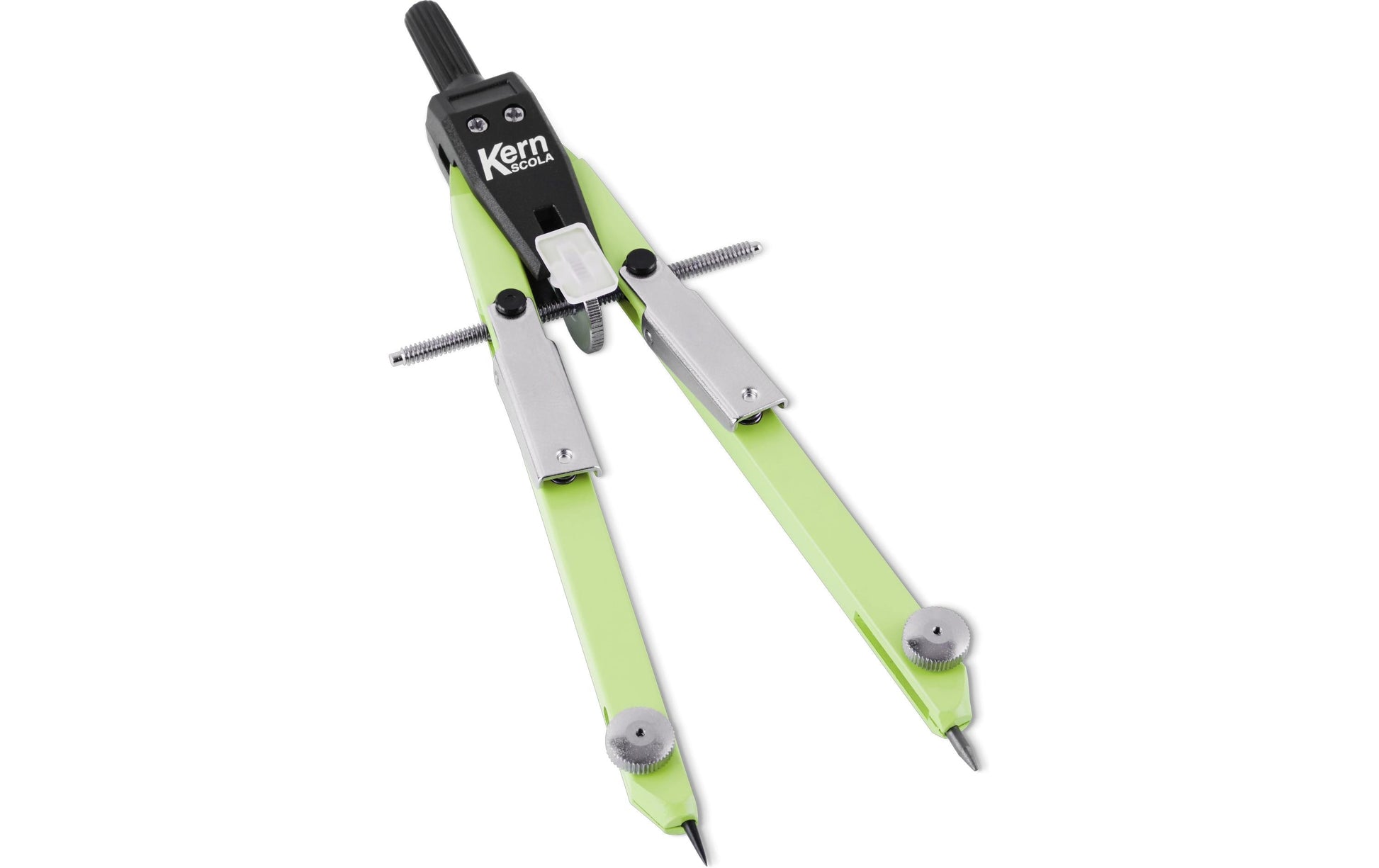 Kern Scola Schnellverstellzirkel – Länge 170 mm, max. Kreis-Ø 62 cm, Zapfen Ø 4 mm, mit Minendose, Limette