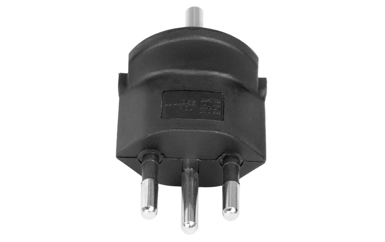 Steffen Adapterkabel, Schuko zu T12, 3-polig 10 A 250 V – schwarz