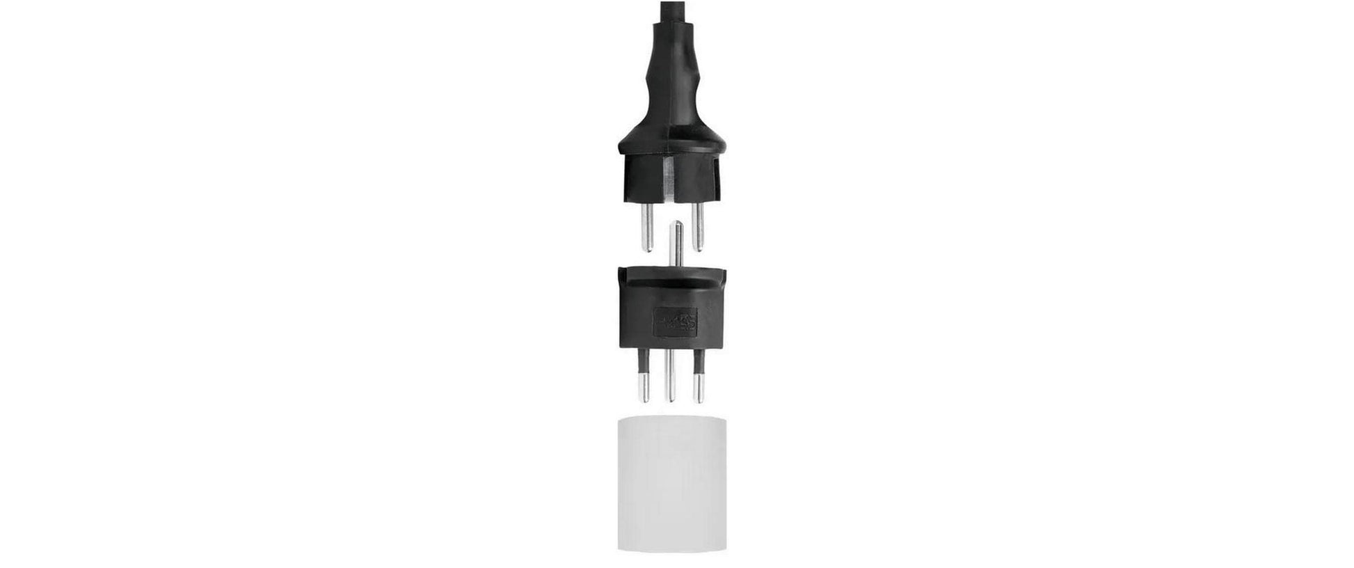 Steffen Adapterkabel, Schuko zu T12, 3-polig 10 A 250 V – schwarz