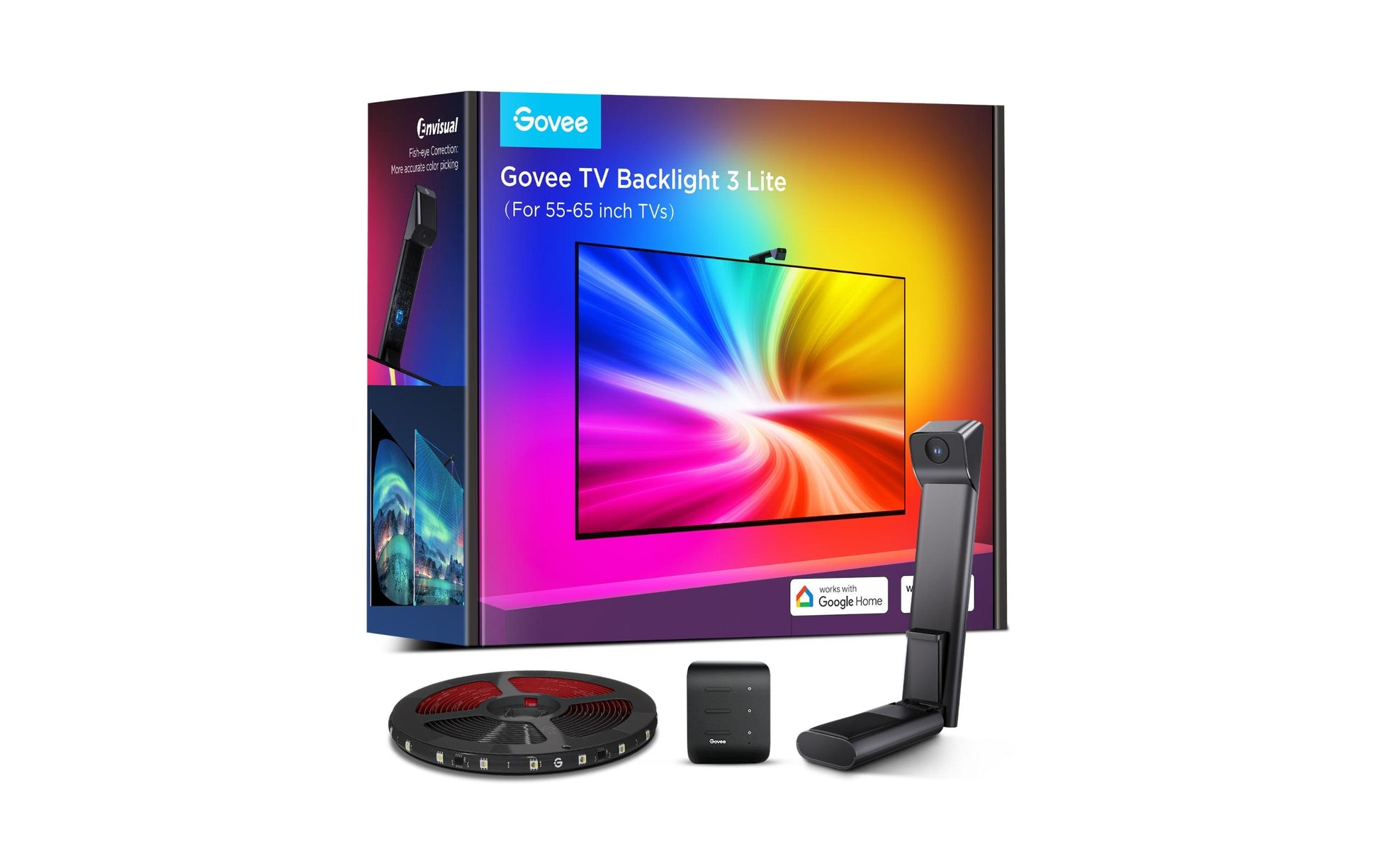 Govee Envisual T3 TV-Backlight-Set – RGBIC, Bluetooth – für 55–65" TVs – Schwarz