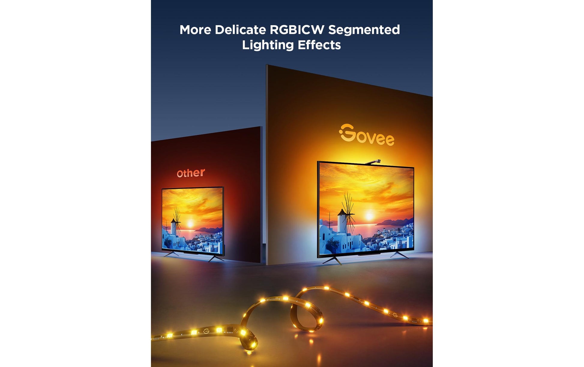 Govee Envisual T3 – LED-Wandrahmen, Wandmontage, für 75–85", WLAN, Bluetooth, Farbwechsel