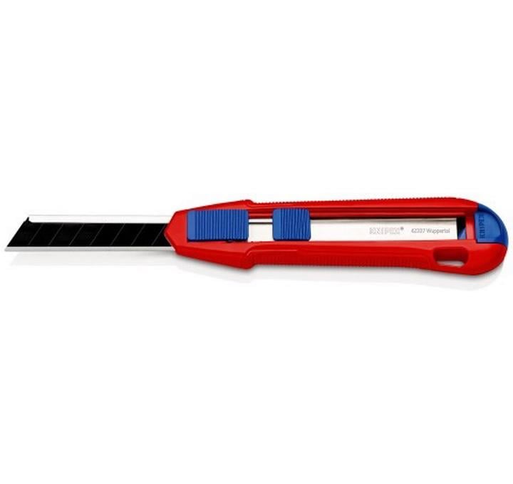 Knipex CutiX Cutter Universalmesser – 165 mm, Klingenarretierung, Aluminiumgehäuse, inkl. 1 Klinge