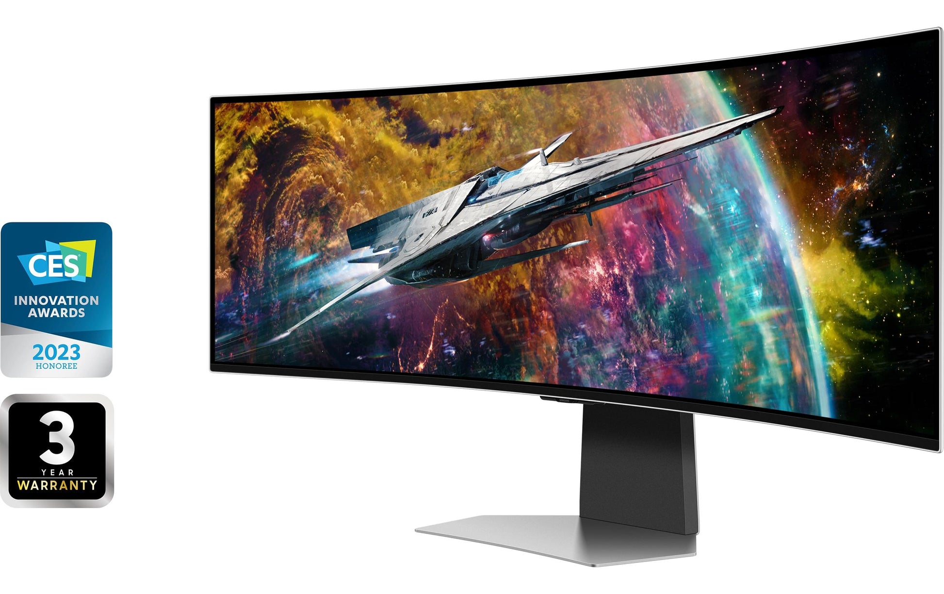 Samsung 54Suxen – Monitor, 49", 5120 × 1440 (5K), OLED, Silber