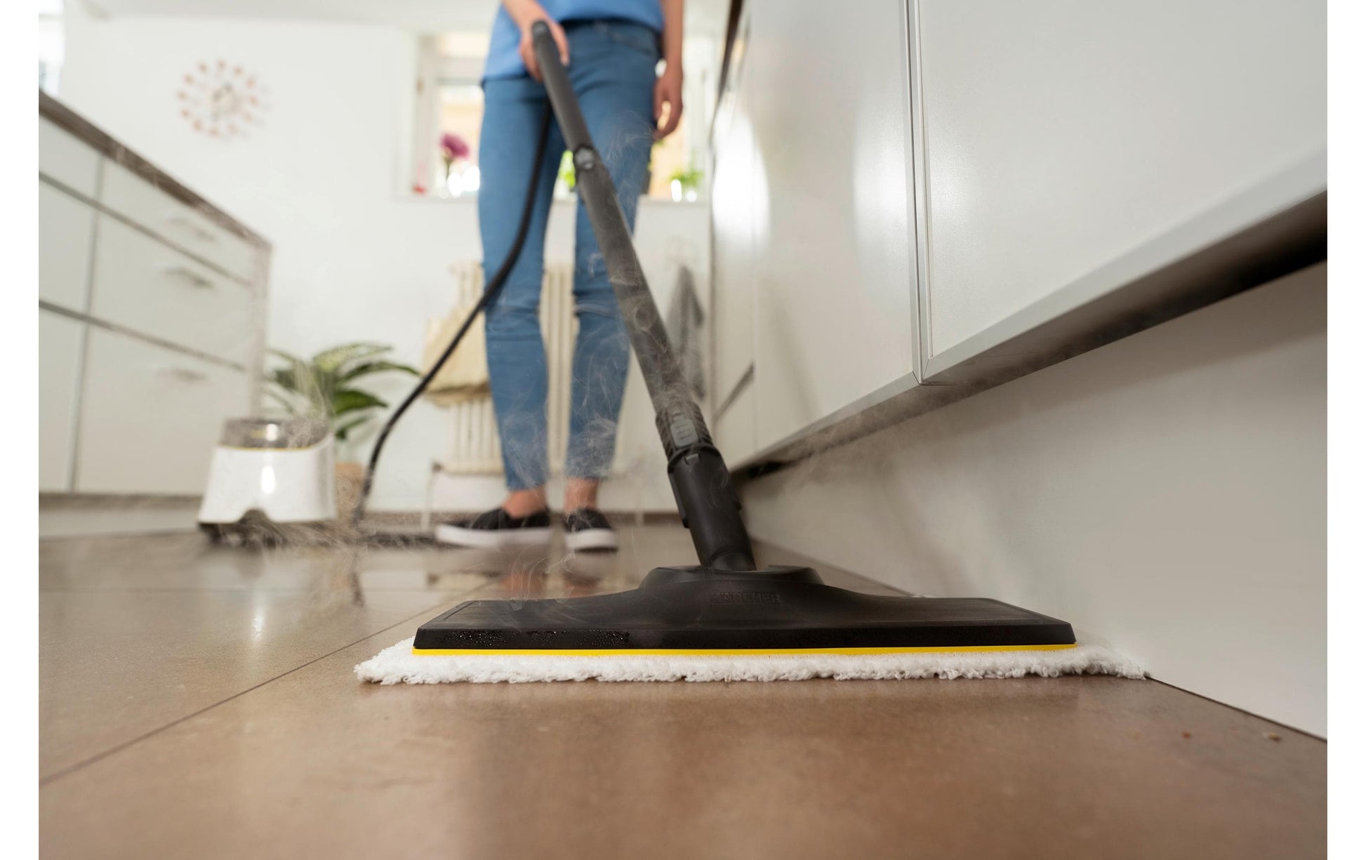 Kärcher Bodentuchset – für EasyFix-Dampfreiniger, weiss und gelb, 11,5 × 34,5 cm, 2 Stk.