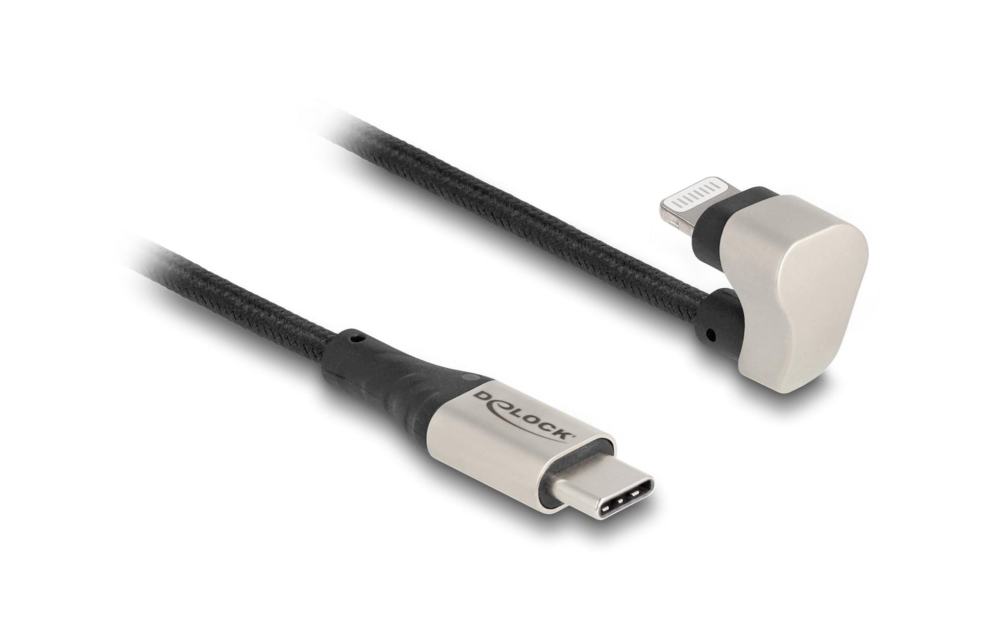 DeLOCK Daten- & Ladekabel – USB-C auf Lightning 2 m, geflochten, Schwarz – für iPhone/iPad