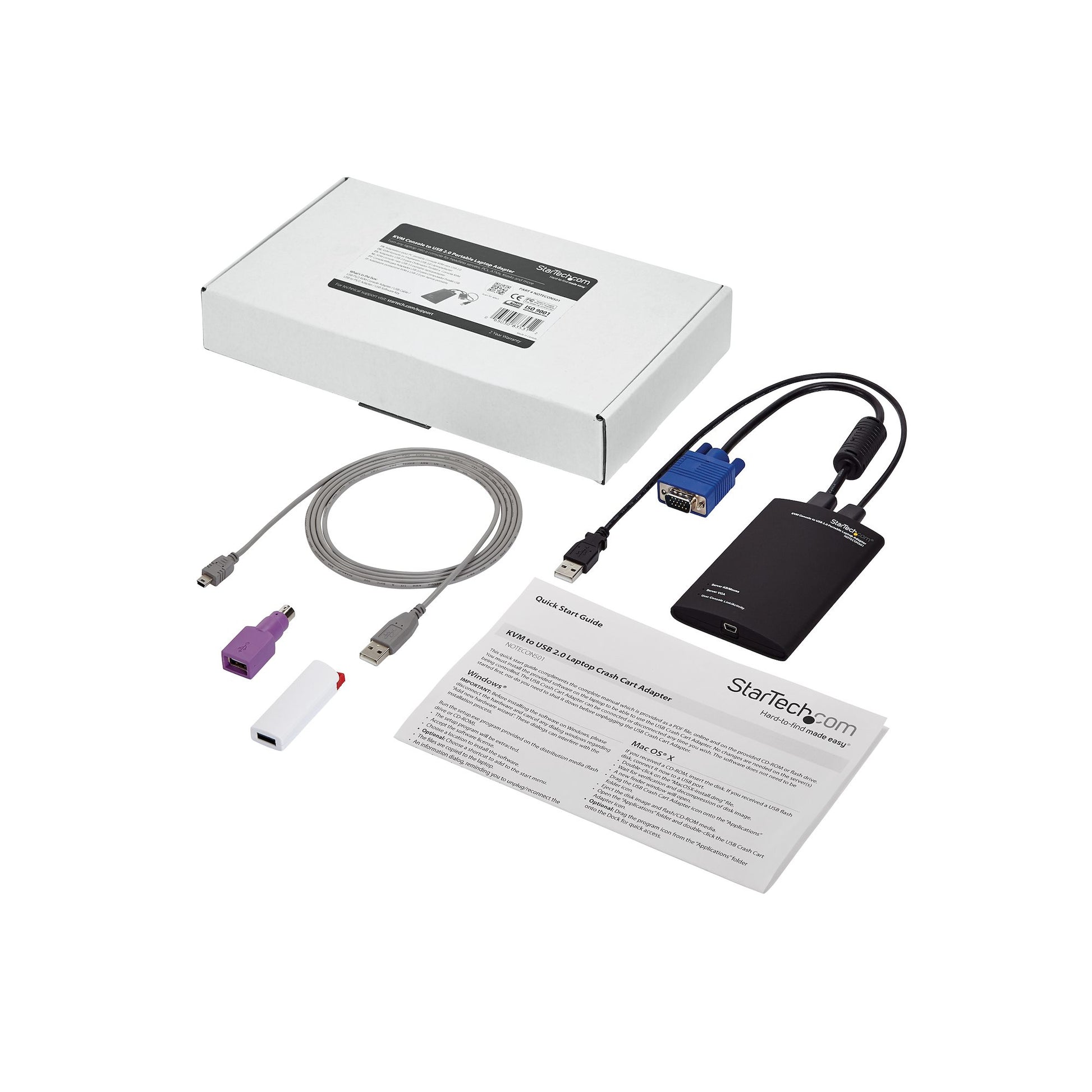 StarTech.com USB-Extender (KVM Crash-Cart Adapter) – VGA, USB 2.0, USB Mini-B/USB A, PS/2 – für Laptop