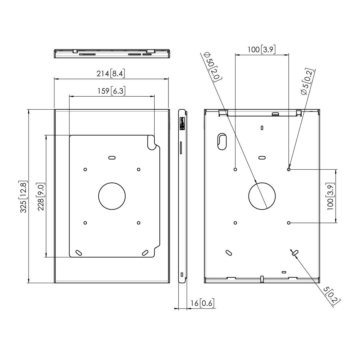Vogel's Tablet-Rahmen – für iPad Air 10,9" (5. Gen.) – VESA 100×100, Silber