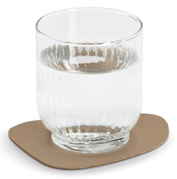 Zeller Present Glasuntersetzer – 4er Set, 10 × 12 × 0,8 cm, Kunststoff (PVC), Beige/Braun, für Gläser