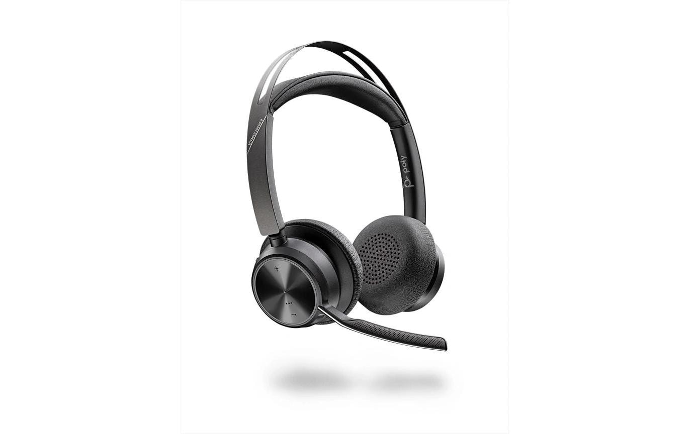 Poly Voyager Focus 2 Office-Headset – On-Ear, Stereo, BT, USB-C, ANC, Schwarz, BT 5.1