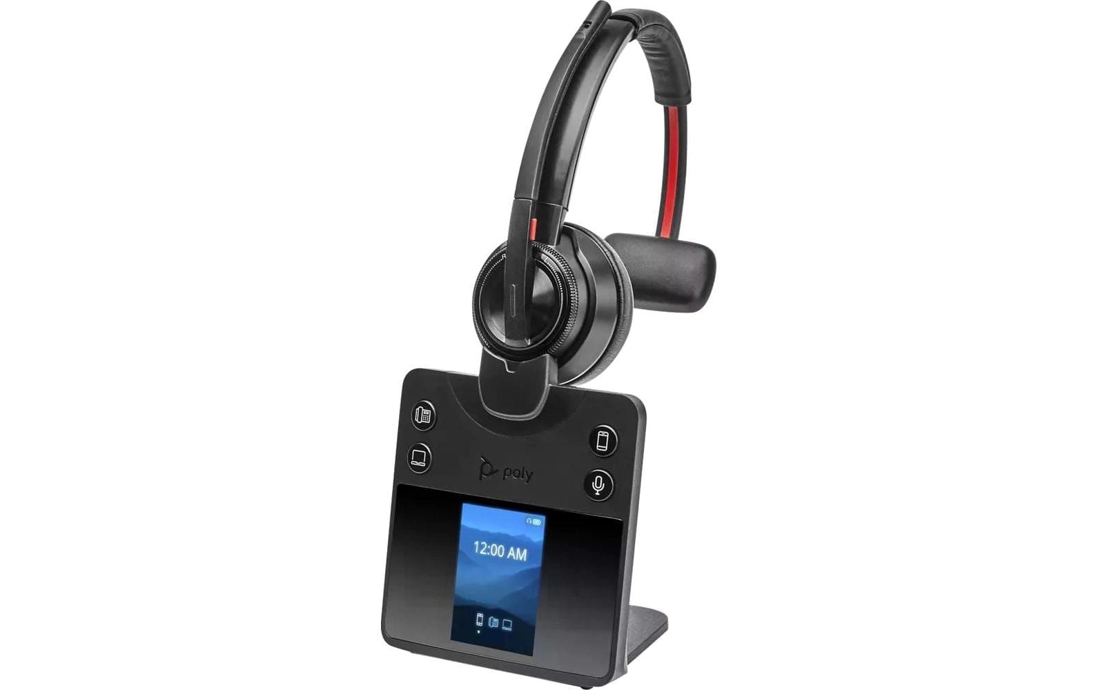 Poly Savi 8410 – Mono-Headset (On-Ear) – DECT/Bluetooth, ANC – Schwarz – für PC/Mac – bis 13 h