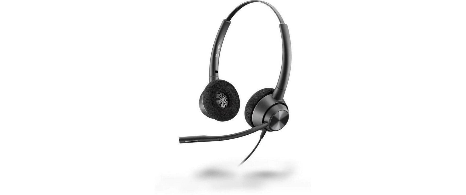 Poly EncorePro 320 Office-Headset – On-Ear, Stereo, Kabel, QD-Stecker, Schwarz