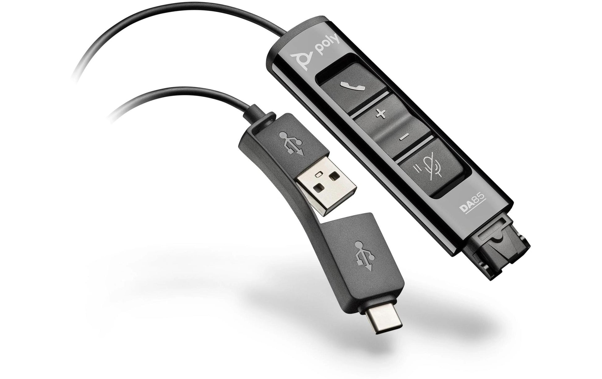 Poly USB-zu-QD-Adapter – DA85, Schwarz, TAA